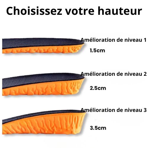 Semelles rehaussantes confortables pour chaussures