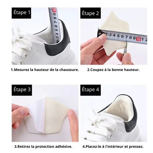 Talonnettes antidérapantes pour confort des chaussures